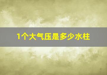 1个大气压是多少水柱