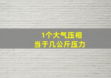 1个大气压相当于几公斤压力