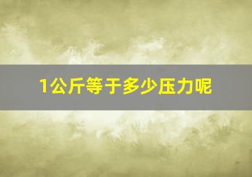 1公斤等于多少压力呢