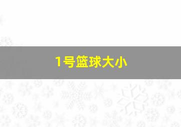 1号篮球大小