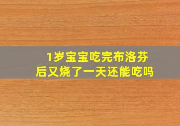 1岁宝宝吃完布洛芬后又烧了一天还能吃吗