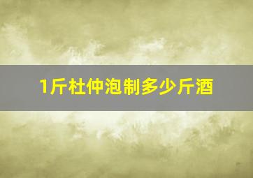 1斤杜仲泡制多少斤酒