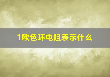 1欧色环电阻表示什么