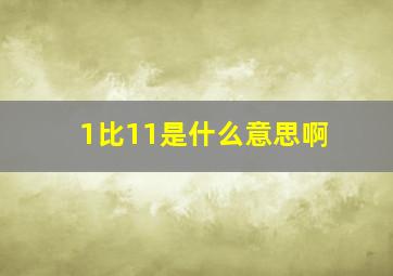 1比11是什么意思啊