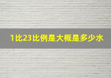 1比23比例是大概是多少水