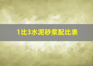 1比3水泥砂浆配比表