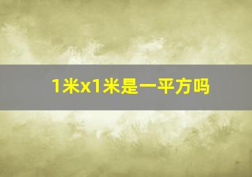 1米x1米是一平方吗