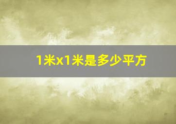 1米x1米是多少平方