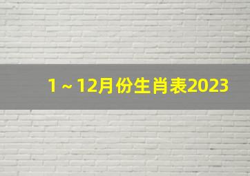 1～12月份生肖表2023