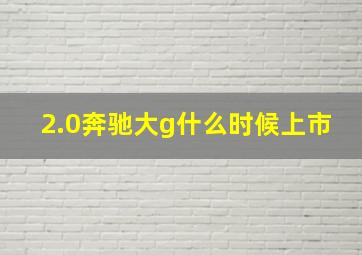 2.0奔驰大g什么时候上市