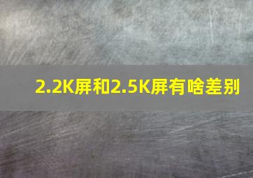 2.2K屏和2.5K屏有啥差别