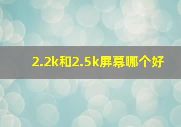 2.2k和2.5k屏幕哪个好