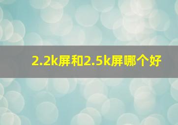 2.2k屏和2.5k屏哪个好