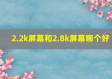 2.2k屏幕和2.8k屏幕哪个好