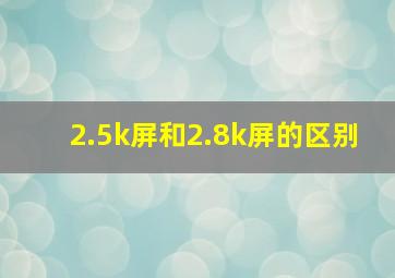 2.5k屏和2.8k屏的区别