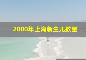 2000年上海新生儿数量