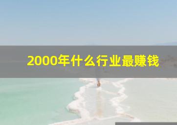 2000年什么行业最赚钱