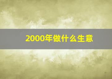 2000年做什么生意