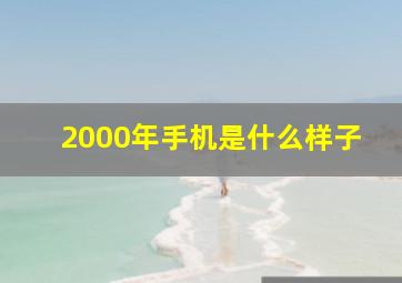 2000年手机是什么样子