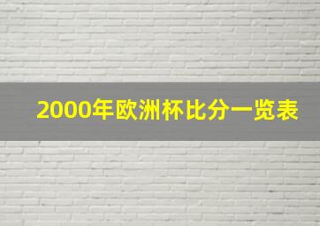 2000年欧洲杯比分一览表