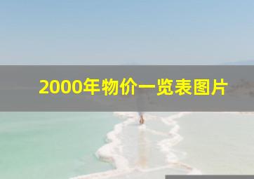 2000年物价一览表图片