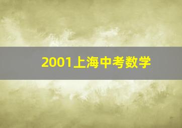 2001上海中考数学