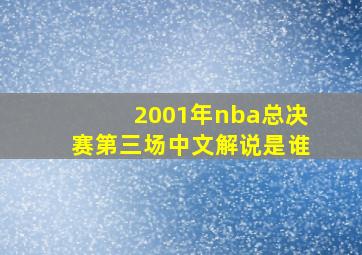 2001年nba总决赛第三场中文解说是谁