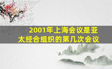 2001年上海会议是亚太经合组织的第几次会议