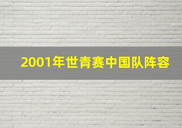 2001年世青赛中国队阵容