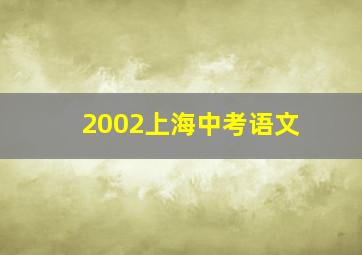 2002上海中考语文