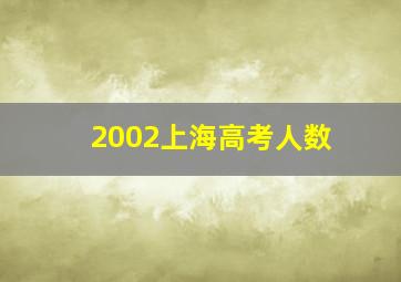 2002上海高考人数