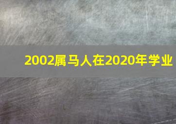 2002属马人在2020年学业