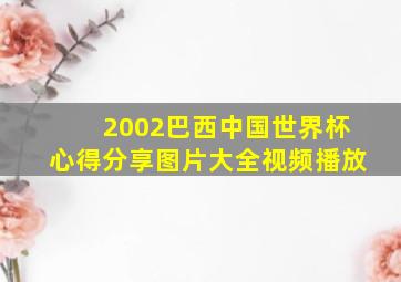 2002巴西中国世界杯心得分享图片大全视频播放