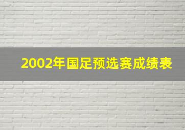 2002年国足预选赛成绩表