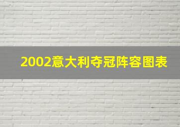 2002意大利夺冠阵容图表