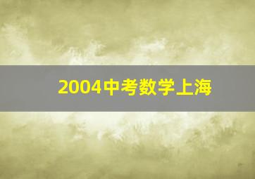 2004中考数学上海