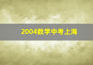 2004数学中考上海