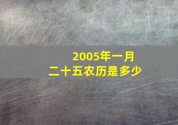 2005年一月二十五农历是多少