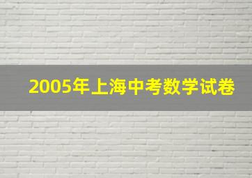 2005年上海中考数学试卷