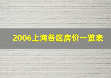 2006上海各区房价一览表