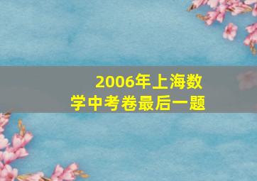 2006年上海数学中考卷最后一题