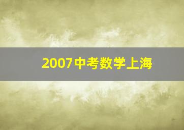 2007中考数学上海