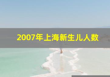 2007年上海新生儿人数