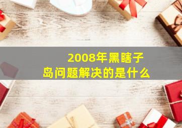 2008年黑瞎子岛问题解决的是什么