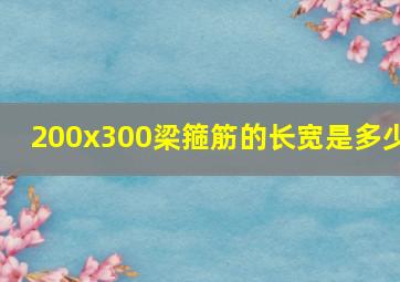 200x300梁箍筋的长宽是多少