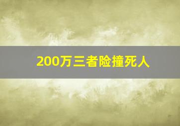 200万三者险撞死人