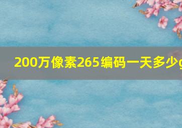 200万像素265编码一天多少g