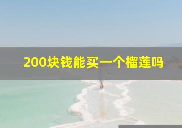 200块钱能买一个榴莲吗