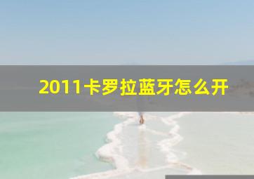 2011卡罗拉蓝牙怎么开