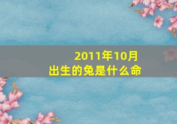 2011年10月出生的兔是什么命